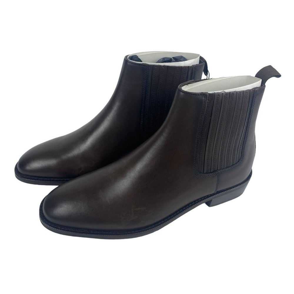 NEW MANGO Ankle Boots Sz. 41 EU / 8 US Dark Brown Genuine Leather Chelsea